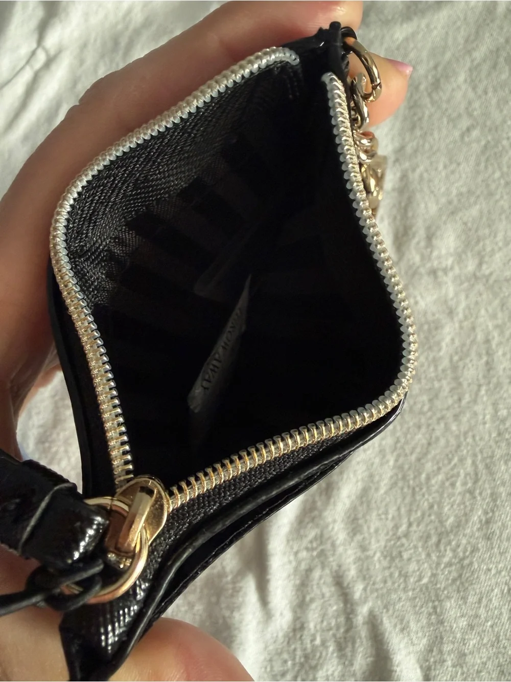 🚫SOLD🚫 Victoria's Secret Black Cardholder Keychain Wallet Rose Gold Accents NWT - Picture 5 of 5